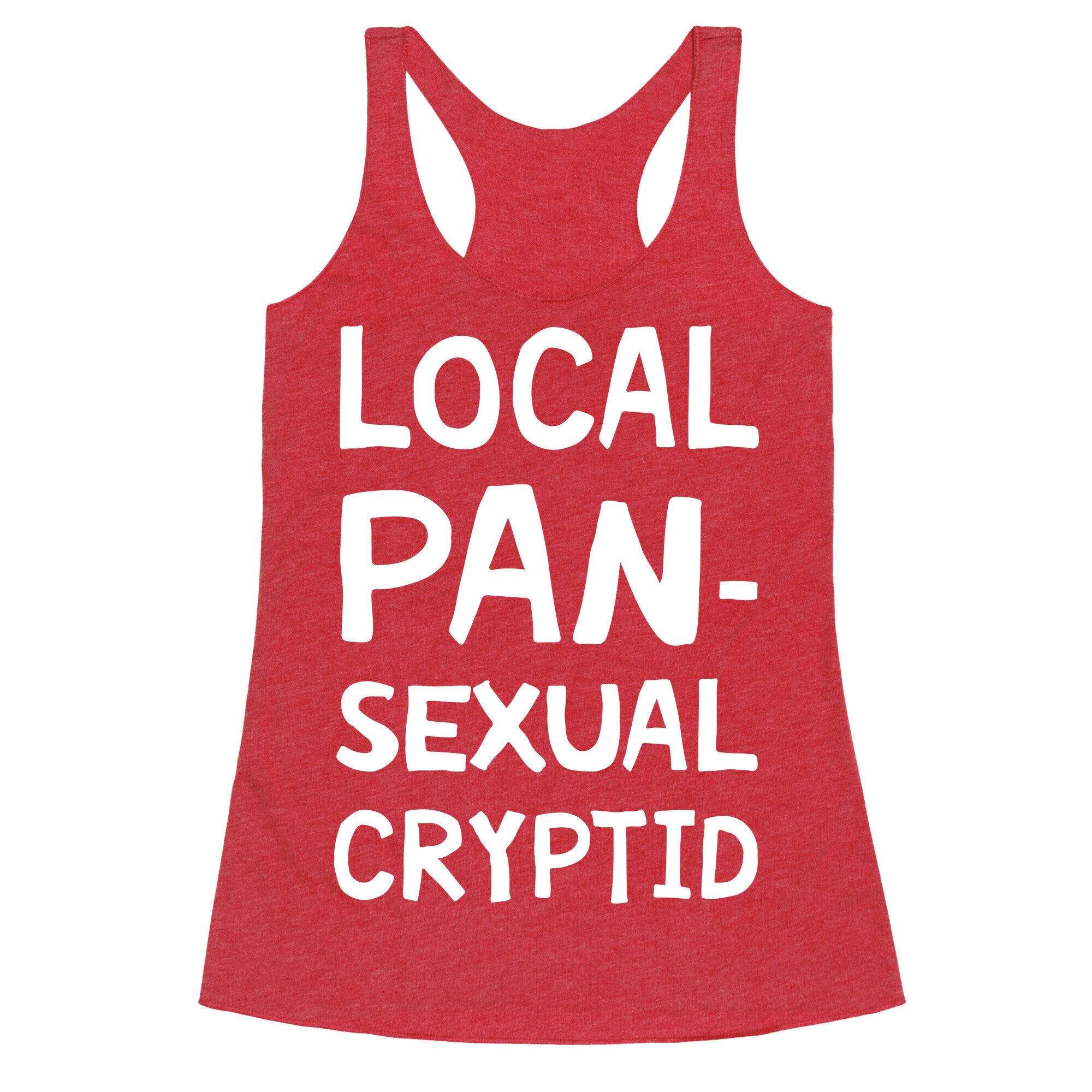 Local Pansexual Cryptid Racerback Tank